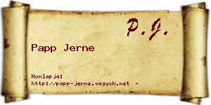 Papp Jerne névjegykártya